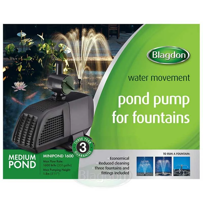 Blagdon MiniPond Fountain Pump 1600 - 1055536