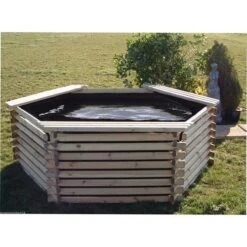 Norlog 400 Gallon Raised Pond -Garden Irrigation Tools 400 gallon wooden garden pool pond and liner 2