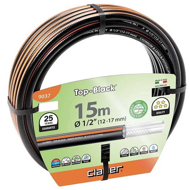 Claber 15m Top Black Hose Pipe - 9037 1 Claber 15m Top Black Hose Pipe - 9037