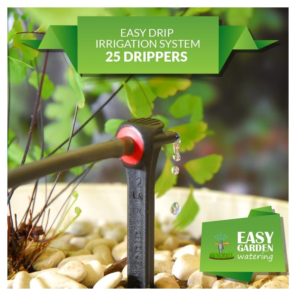 Easy Drip Irrigation System 25 Dripper Kit 1 Easy Drip Irrigation System 25 Dripper Kit