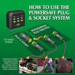 Blagdon Weatherproof Plug And Socket Connector -Garden Irrigation Tools powersafe plug and socket 1