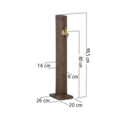 Garden Watering Post Walnut Wood Effect Standpipe 6 Garden Watering Post Walnut Wood Effect Standpipe -Garden Irrigation Tools walnut watering post showing dimensions