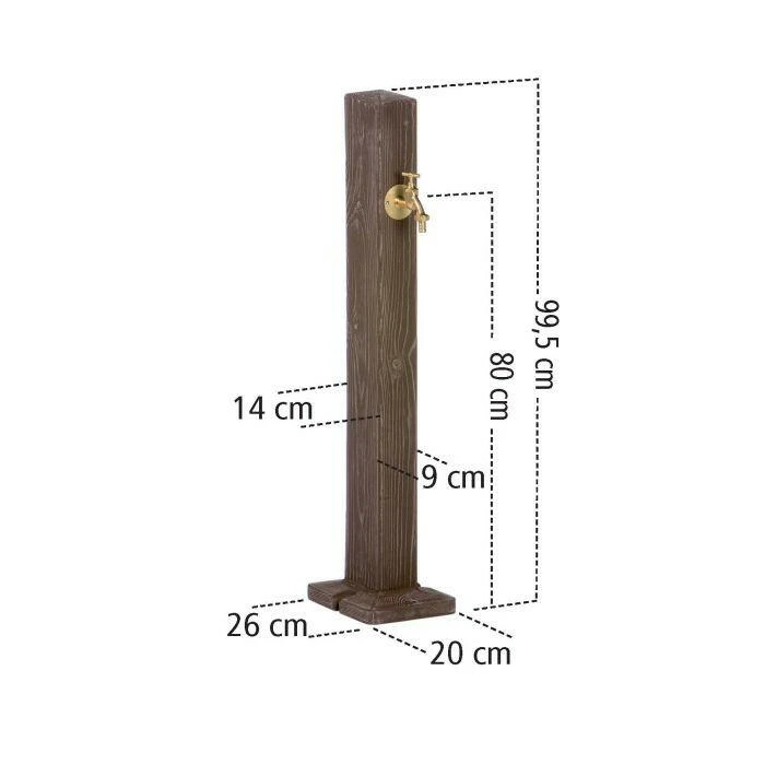 Garden Watering Post Walnut Wood Effect Standpipe 3 Garden Watering Post Walnut Wood Effect Standpipe - Image 3