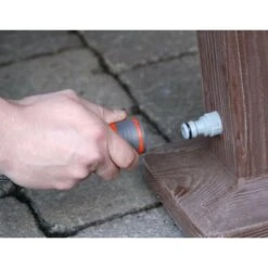 Garden Watering Post Walnut Wood Effect Standpipe 7 Garden Watering Post Walnut Wood Effect Standpipe -Garden Irrigation Tools watering post walnut wooden effect showing hose connection